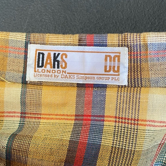 Vintage DAKS London Mustard Yellow Plaid Dress Medium - Picture 12 of 13
